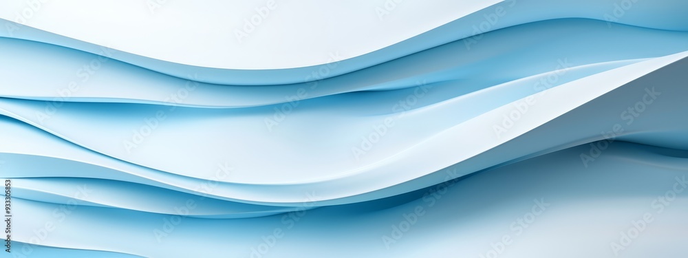 Obraz premium A tight shot of a blue-white background featuring a wavy pattern at its base, bottom left corner