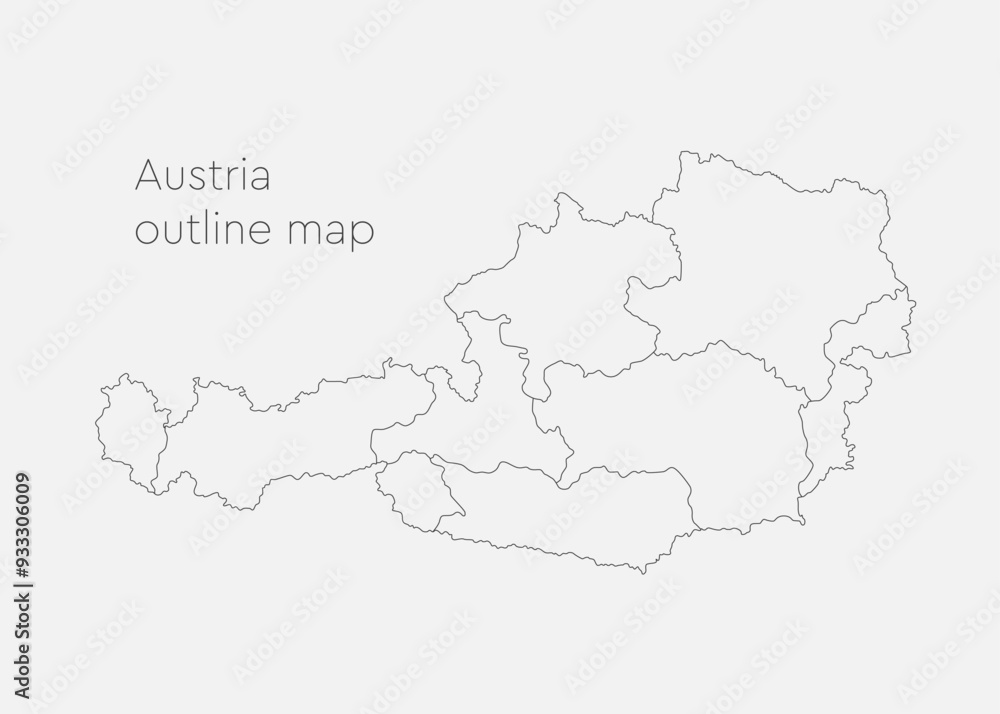 Vector map country Austria divided on regions Vector map country Austria divided on regions