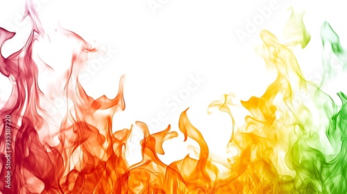 Abstract Colorful Smoke Trails on White Background