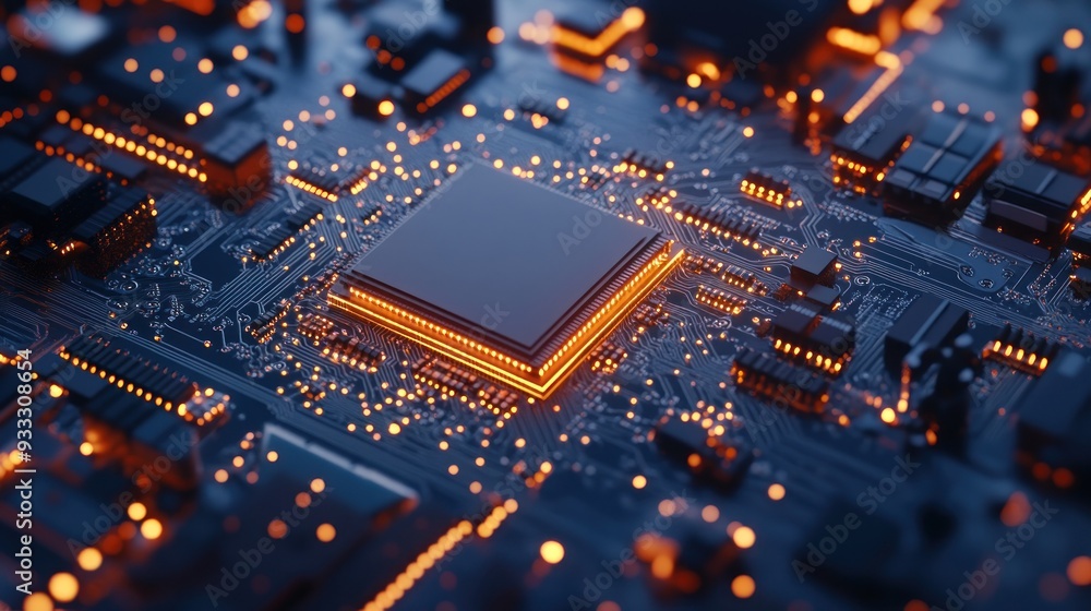 Obraz premium Closeup of a Processor Chip