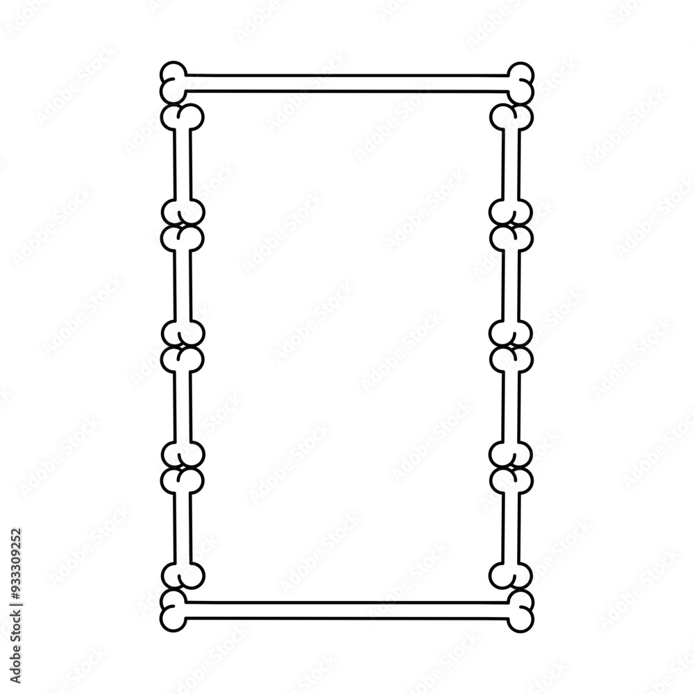 linear design of bones frame for halloween in black color with transparent background linear design of bones frame for halloween in black color with transparent background