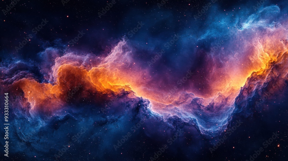 Fototapeta premium Cosmic Nebula in Vibrant Hues