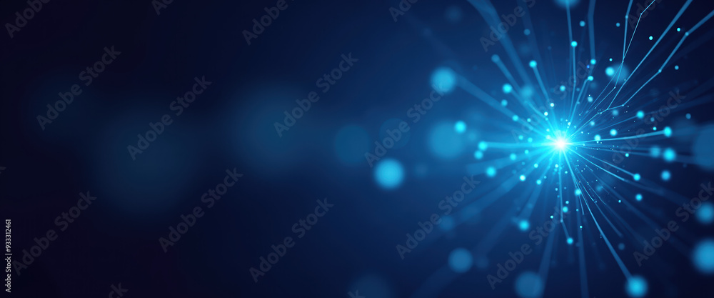 Abstract Blue Lines Network Connected to Bright Light - Technology & Futuristic Design Background Concept Abstract Blue Lines Network Connected to Bright Light - Technology & Futuristic Design Background Concept