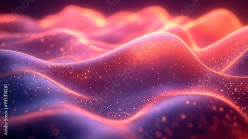 Abstract Pink and Orange Glow Landscape