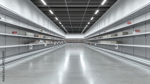 Empty Supermarket Aisle