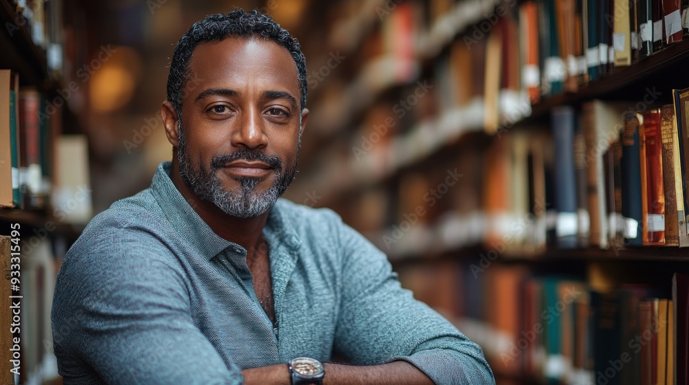 A Thoughtful Man in a Library A Thoughtful Man in a Library