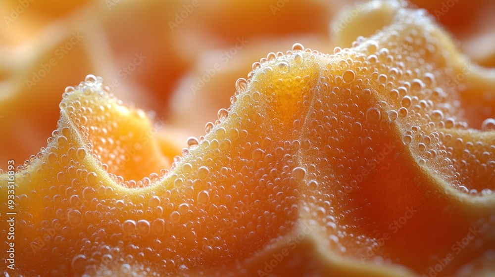 Closeup of Bubbles on a Fizzy Orange Slice Closeup of Bubbles on a Fizzy Orange Slice