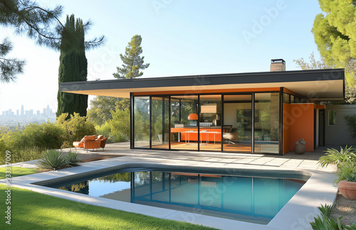 Wallpaper Mural Creating a Back Yard That Reflects the Perfect Balance Between Architectural Elegance and the Peaceful Presence of Nature, Offering a Space for Both Relaxation and Creativity Torontodigital.ca