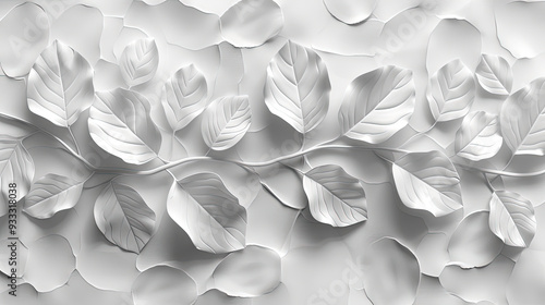 floral leaves 3d tiles wall texture