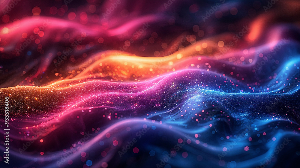 Fototapeta premium An abstract background with swirling neon light pattern