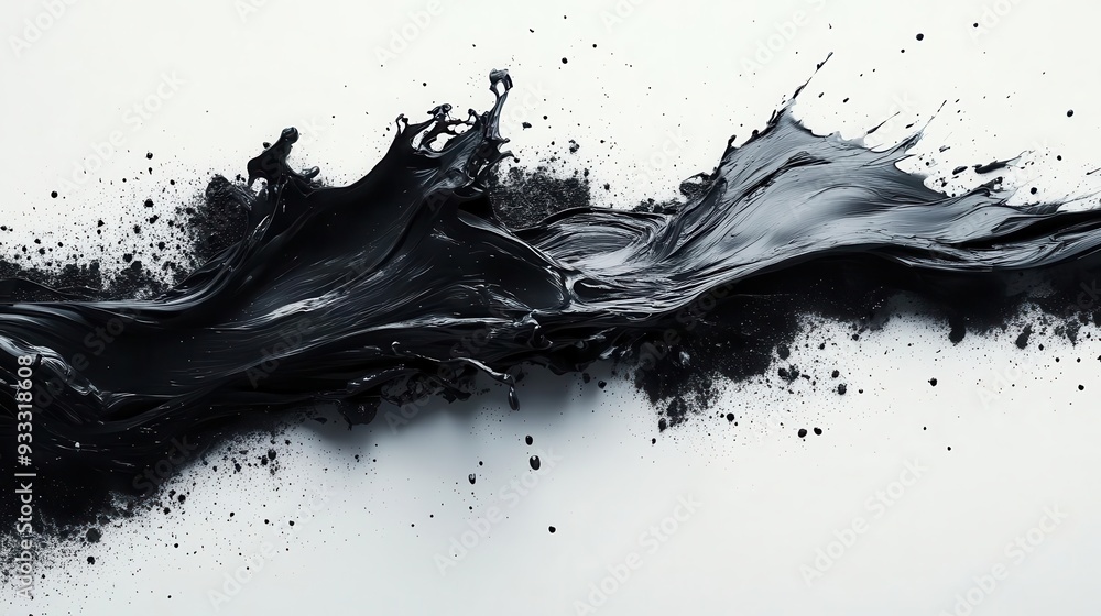 dynamic black ink splash on white background bold expressive brushstrokes create an abstract composition reminiscent of japanese sumie painting dynamic black ink splash on white background bold expressive brushstrokes create an abstract composition reminiscent of japanese sumie painting