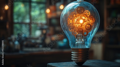 Lightbulb with Gears Inside