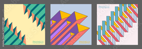 Geometric composition. Template for abstract posters, covers, and paintings. The idea of temporary interior design