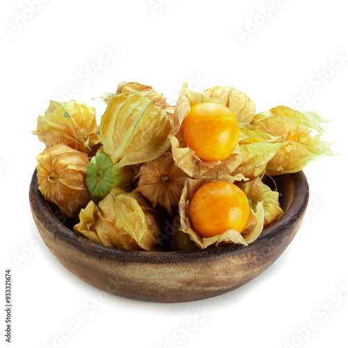 Cape Gooseberry, Physalis fruit or golden berry isolated over white background photo