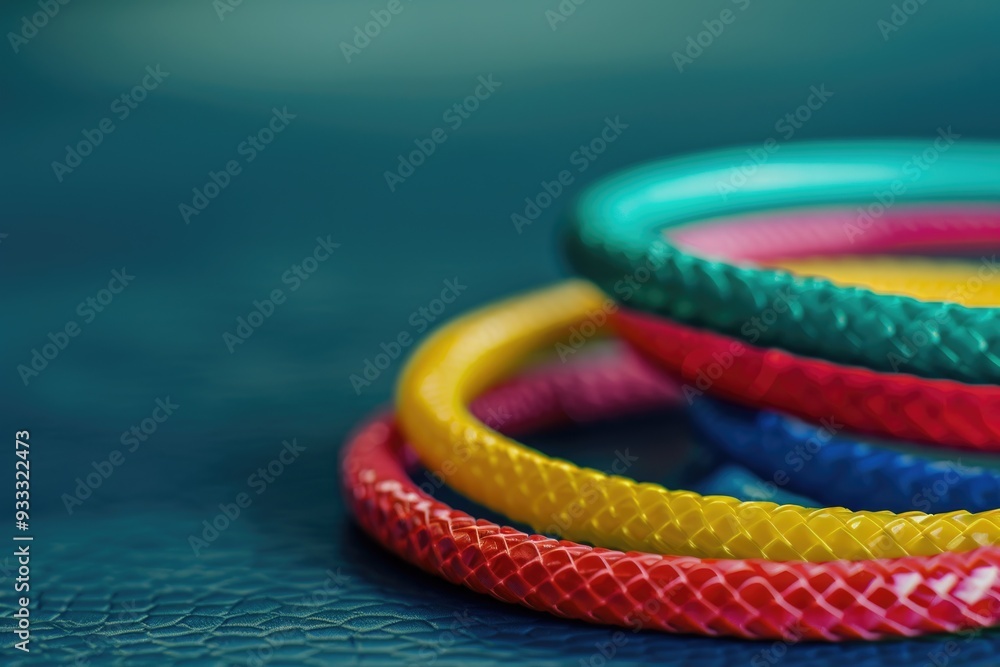 A close-up view of a collection of colorful and decorative bracelets A close-up view of a collection of colorful and decorative bracelets