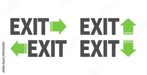 Exit. An inscription for an information plate, an icon, an icon for websites, applications and social networks, messengers and creative design