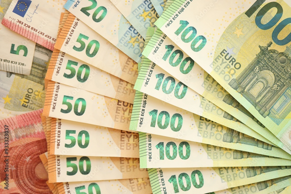 Pile of euro paper banknotes as finance background Pile of euro paper banknotes as finance background