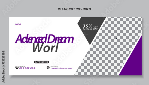 Travel Facebook cover design template, Realistic travel twitter header, Flat design travel agency template

