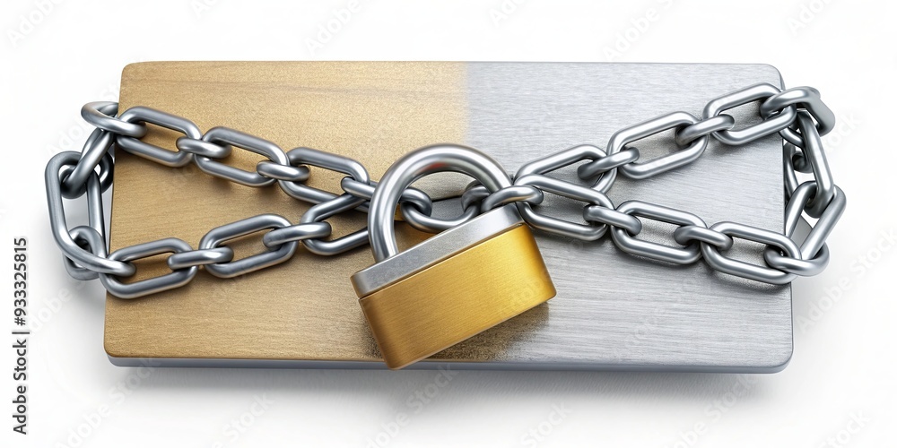 Credit card security concept with lock and chain, credit card, security, protection, fraud, safety Credit card security concept with lock and chain, credit card, security, protection, fraud, safety