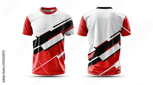 Red and Black Sports T-shirt Design photo