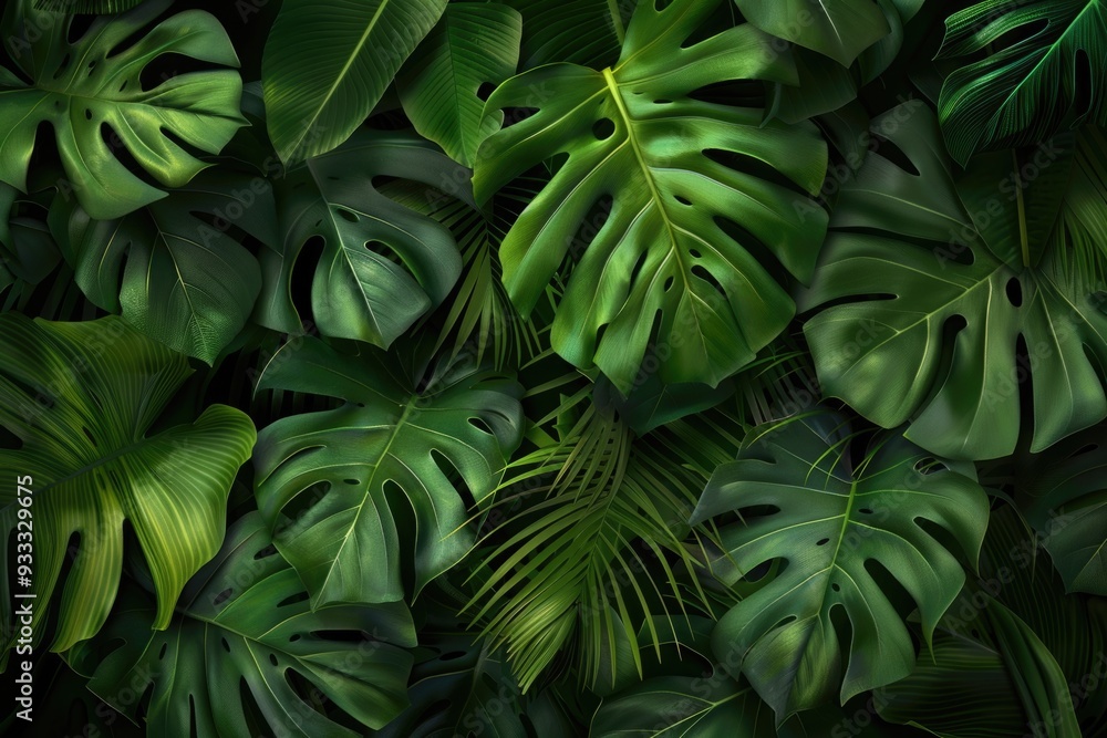 A detailed view of a cluster of green leaves, great for use in environmental or botanical photography A detailed view of a cluster of green leaves, great for use in environmental or botanical photography