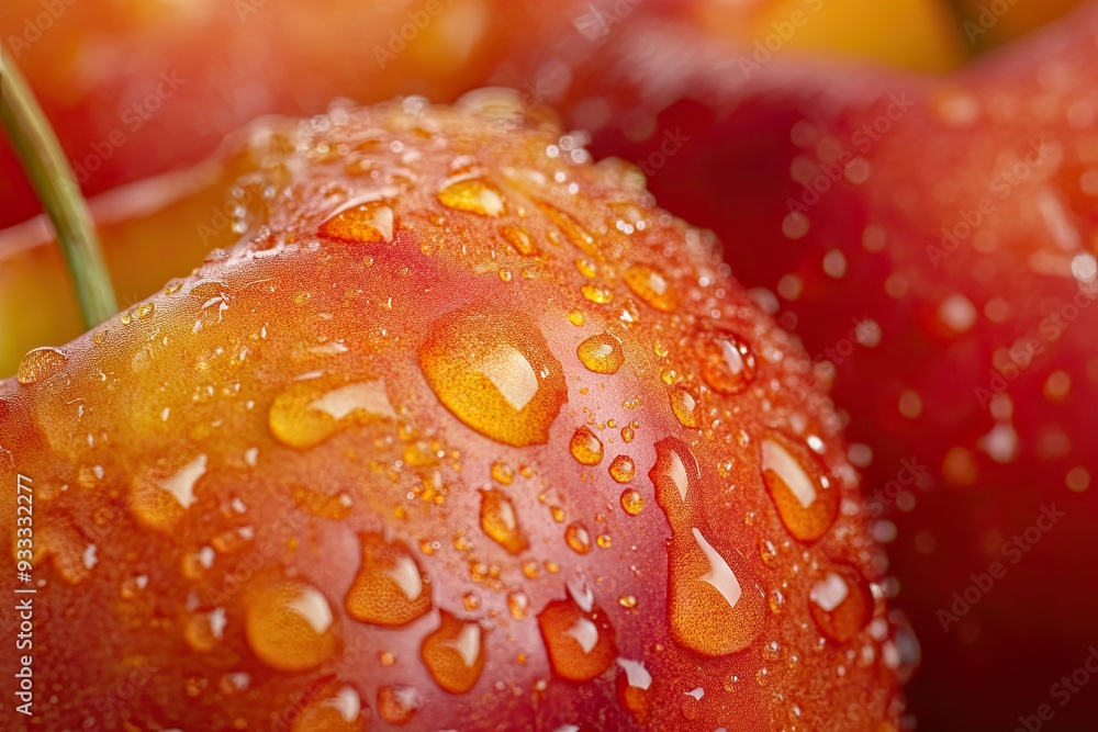 Close up Nectarines and Water Droplets Close up Nectarines and Water Droplets