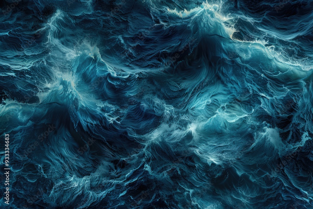 A close-up view of massive ocean waves crashing against the shore A close-up view of massive ocean waves crashing against the shore