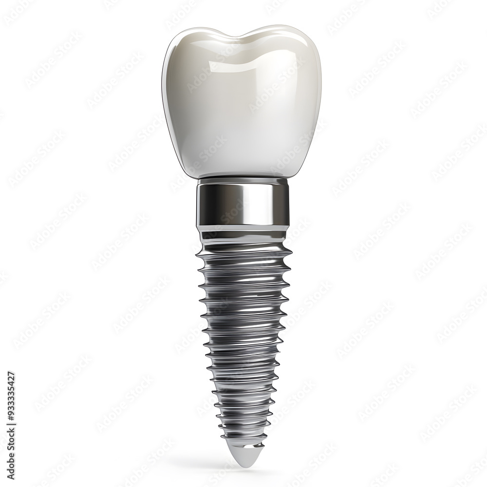 Single Dental implant isolated on white background Single Dental implant isolated on white background