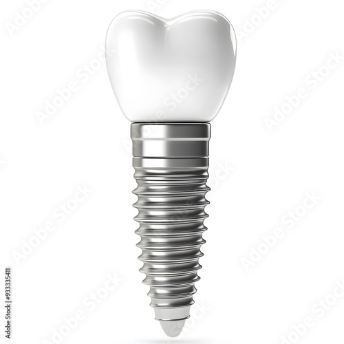 Single Dental implant isolated on white background