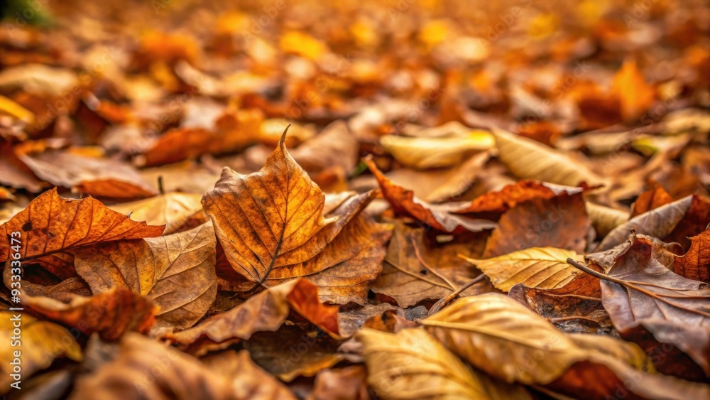 Obraz premium Brown leaves on the ground during autumn, fall, foliage, nature, seasonal, outdoor, earthy, autumnal, weathered, decay, fallen