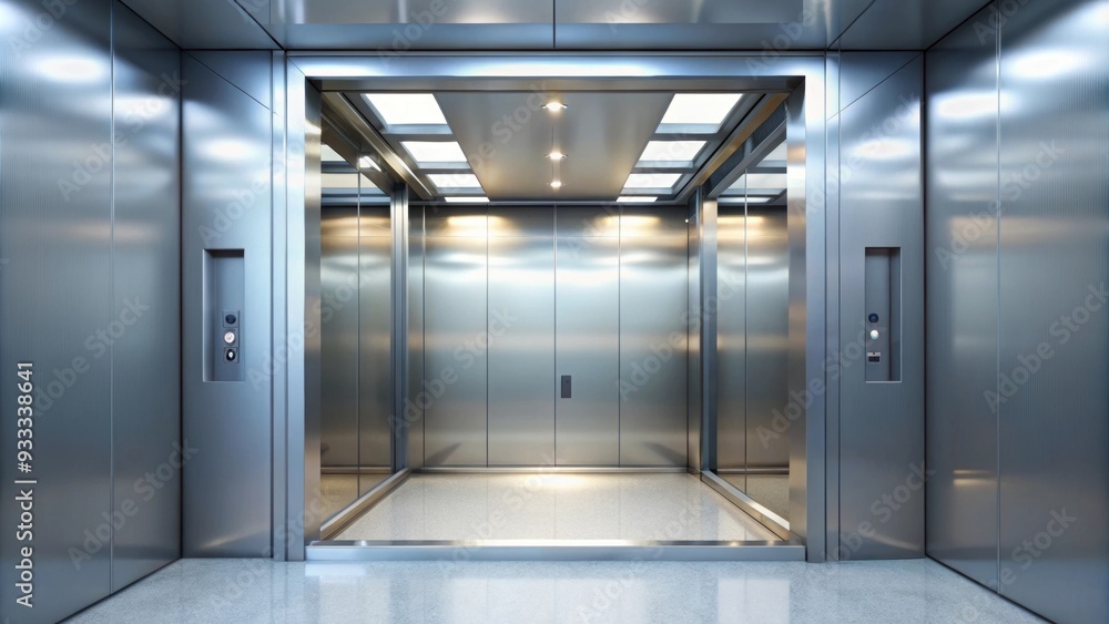 Interior view of a modern elevator , elevator, modern, technology, design, interior, button panel, metal Interior view of a modern elevator , elevator, modern, technology, design, interior, button panel, metal