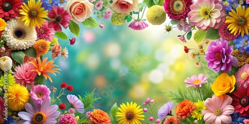 Beautiful background filled with colorful flowers, floral, blooms, garden, petals, nature, vibrant, botany, blossom, spring, fresh