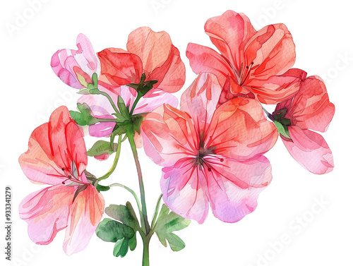 Beautiful watercolor illustration of delicate pink flowers, perfect for nature-themed projects and designs.