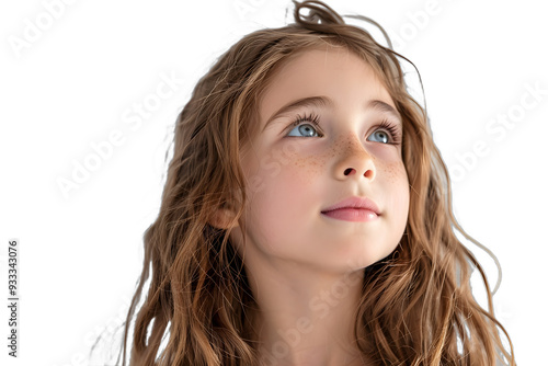 [Transparent Background PNG]Portrait of a Little Girl with Freckles photo