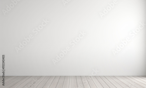 Empty wall mockup. Empty room with a white wall and wood floor