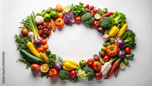 Graphic design a circle made out of various colorful vegetables , graphic design, circle, vegetables, colorful, creative, healthy