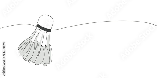 A single line drawing of a shuttlecock. Continuous line birdie icon. One line icon. Vector illustration.