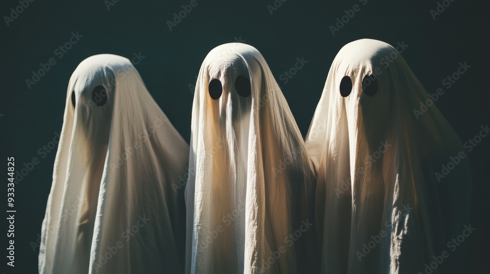 Three Ghosts in Dark Spooky Atmosphere
Three Ghosts in Dark Spooky Atmosphere