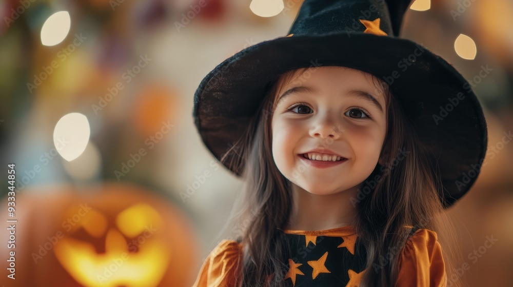 Smiling Girl in Witch Costume for Halloween
Smiling Girl in Witch Costume for Halloween