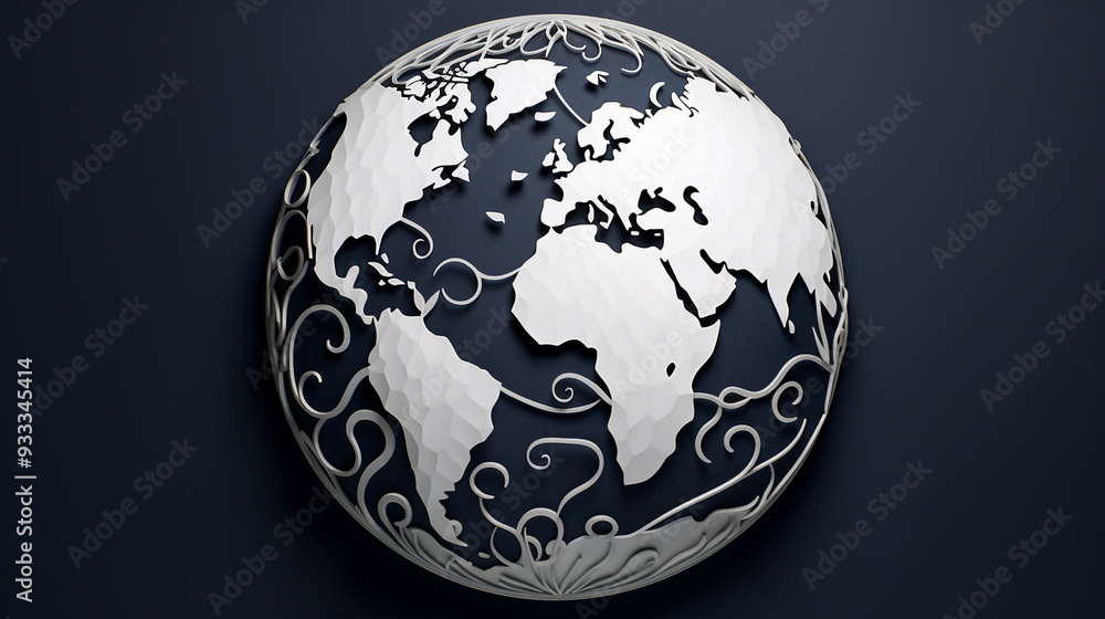 Obraz premium paper crafting style world map
