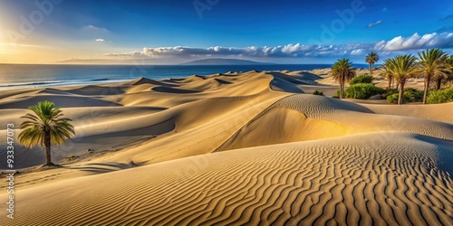 Sandy dunes at Maspalomas Beach in Gran Canaria, sand, dunes, desert, Gran Canaria, Maspalomas, beach, Canary Islands