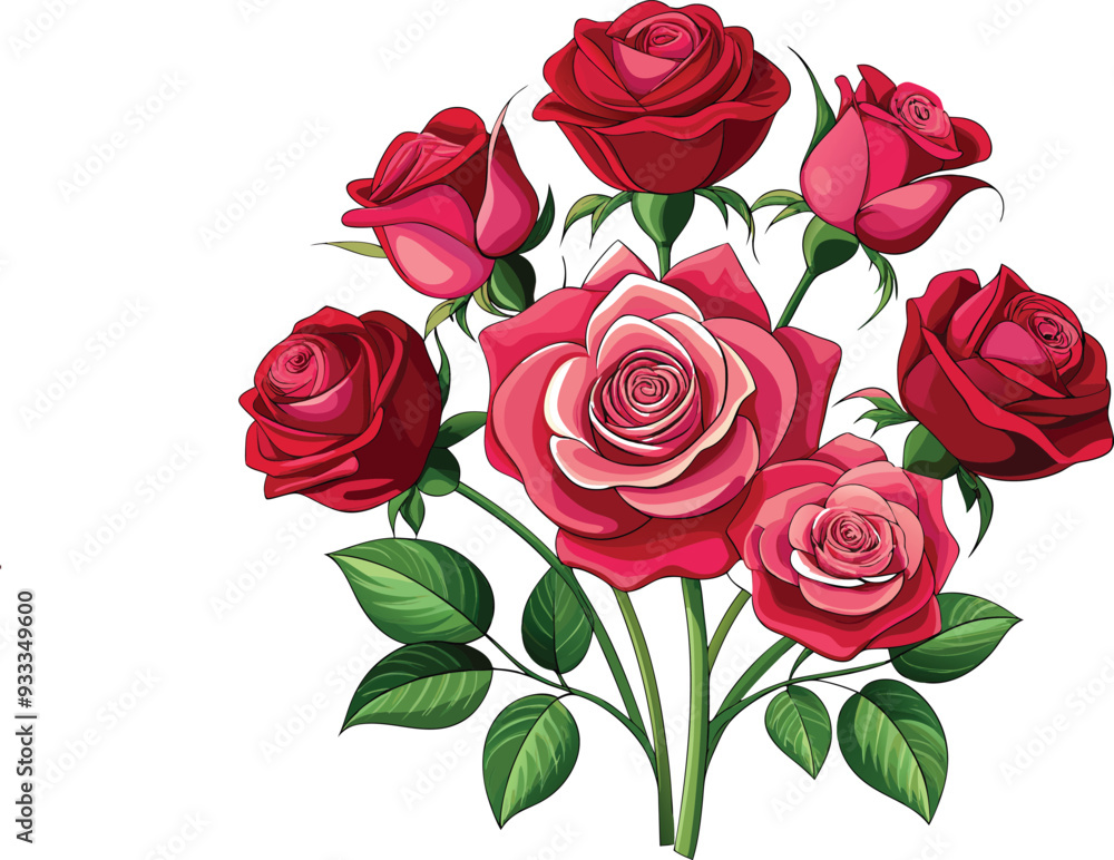 Fototapeta premium Rose vector illustration graphic Art design.