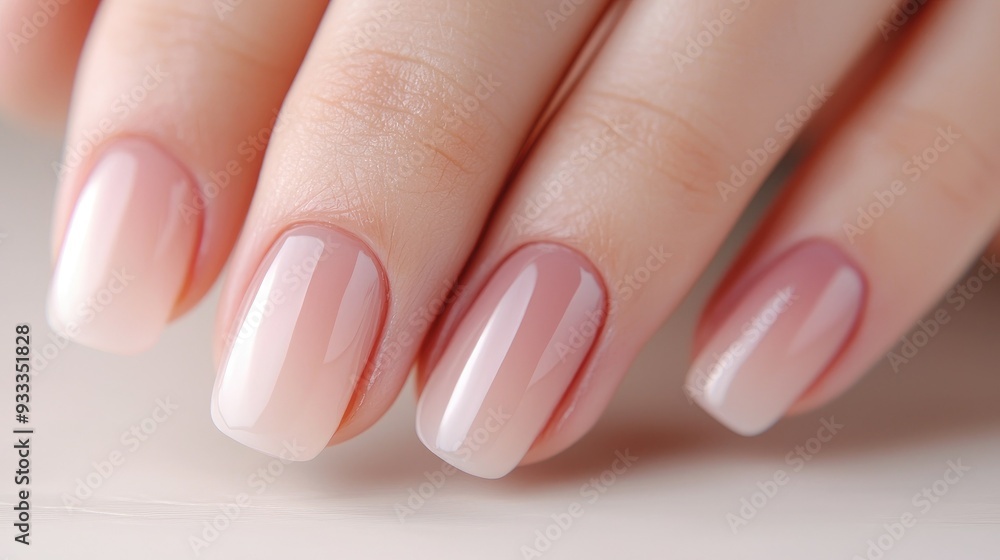 Elegant ombre manicure featuring soft pink hues and a glossy finish, perfect for beauty and fashion themes. Elegant ombre manicure featuring soft pink hues and a glossy finish, perfect for beauty and fashion themes.
