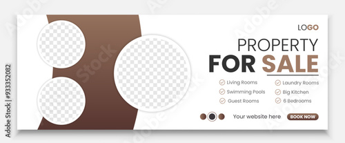 Real estate web banner and social media facebook cover template