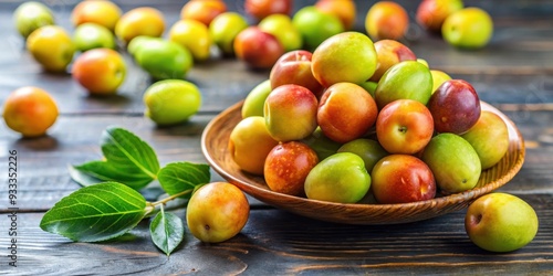 Sweet and slightly tart Indian plum, also known as Ber or Jujube , Ber, jujube, Indian plum, apple ber, fruit, sweet, tart photo