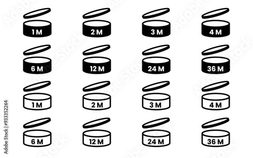 MThe Period After Opening Symbol Icon black and white color vector collectionobile