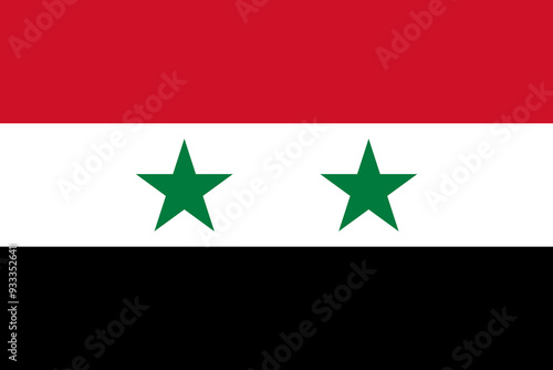 National flag of Syria. Flag of the Syrian Arab Republic. Correct proportions and colors. Vector illustration