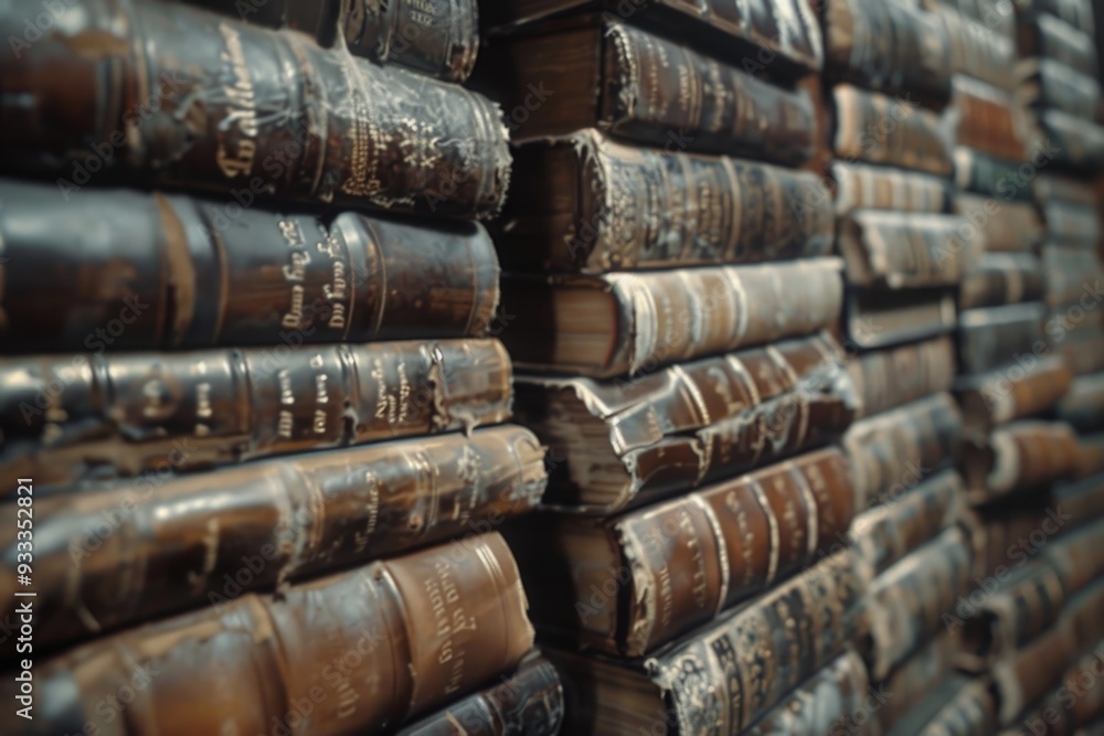 Fototapeta premium A pile of vintage books stacked on top of each other
