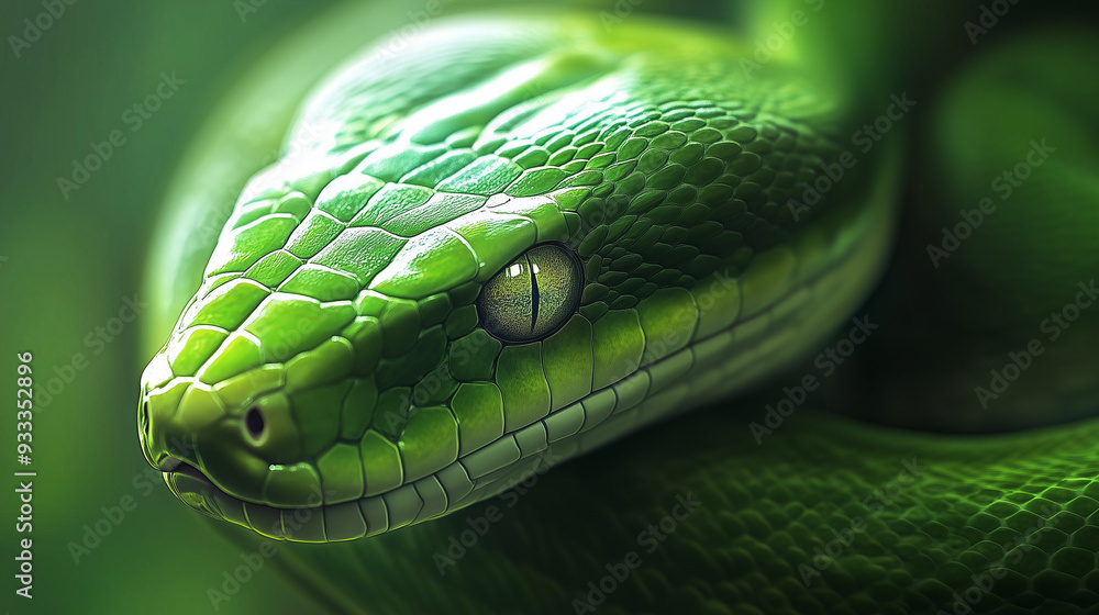 close up of a green snake close up of a green snake