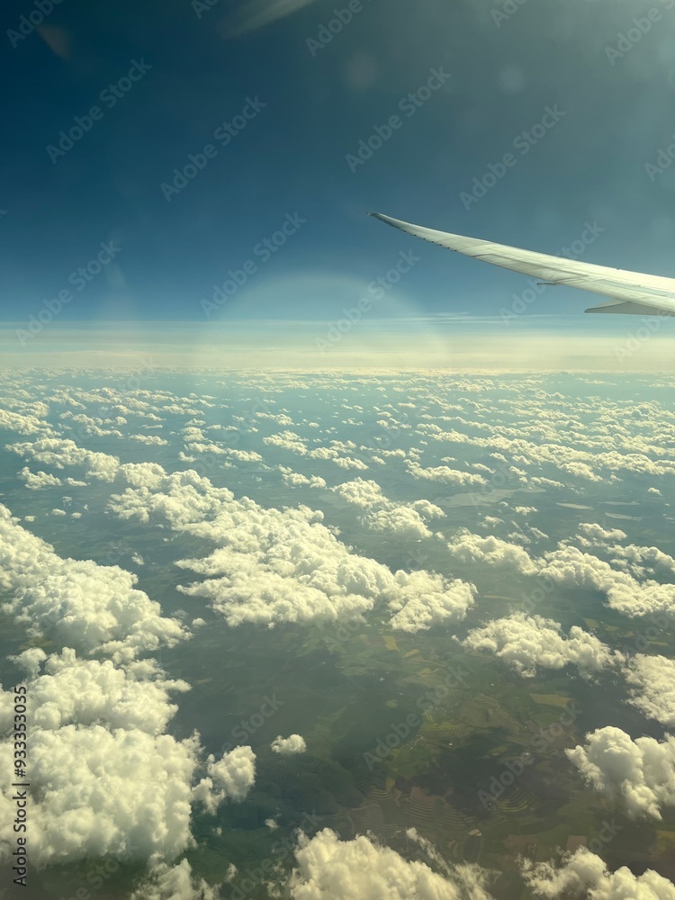 Fototapeta premium Czechia Sky view from airplane